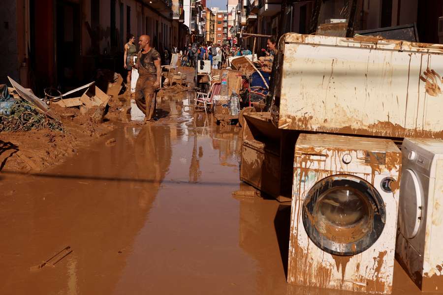 Flood damage in Paiporta, near Valencia, Spain