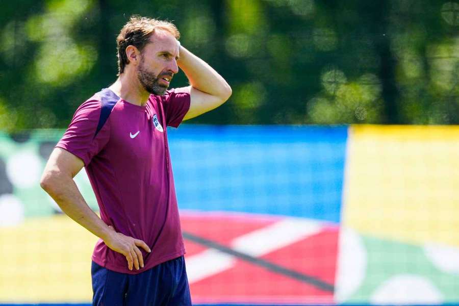 Southgate tijdens de laatste training voor de halve finale tegen Nederland