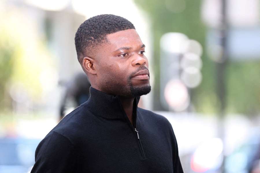 Thomas Partey walks outside Westminster Magistrates' Court, in London, on August 5th