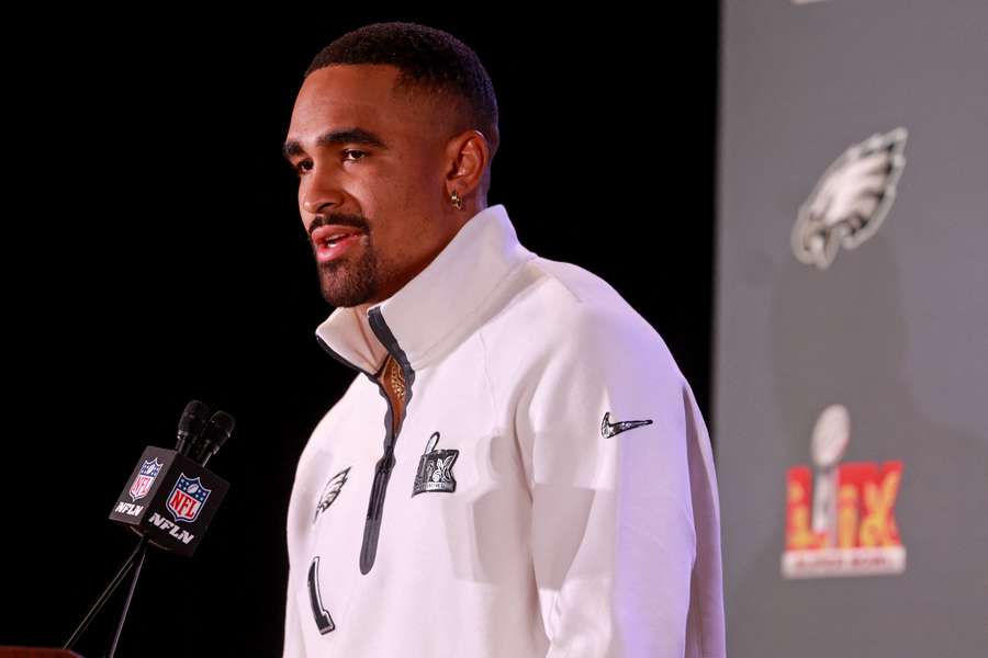 Philadelphia Eagles quarterback Jalen Hurts on media day.