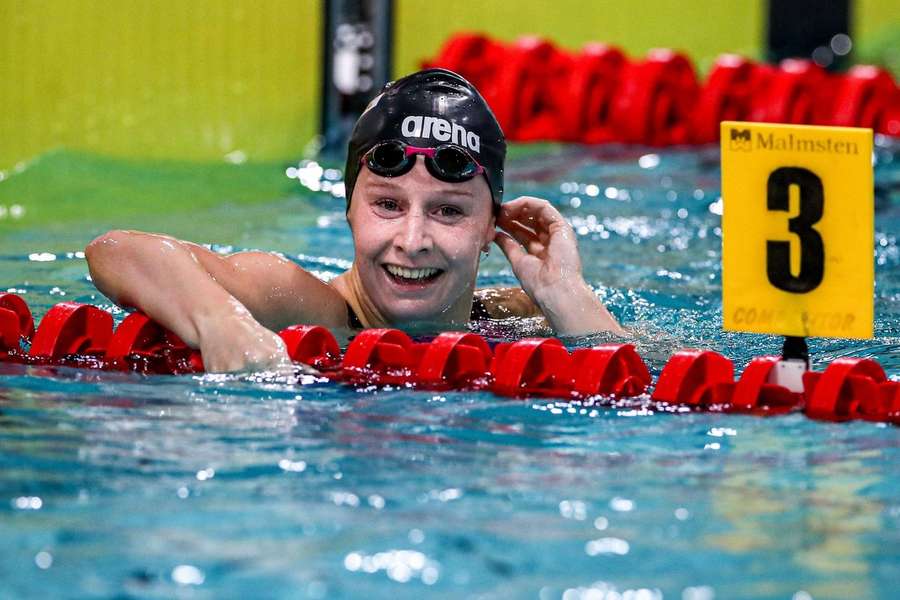 Tes Schouten won eerder dit jaar met de Nederlandse estafetteploeg brons op de 4x100 meter wisselslag