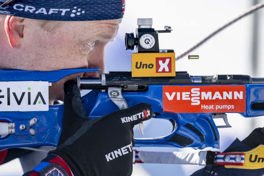 Johannes Thingnes Boein action during the Men's 10k sprint race at the IBU Biathlon World Championships