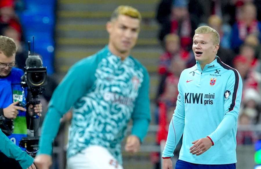 Cristiano Ronaldo (l.) und Erling Haaland (r.) Cristiano Ronaldo (l.) und Erling Haaland (r.)