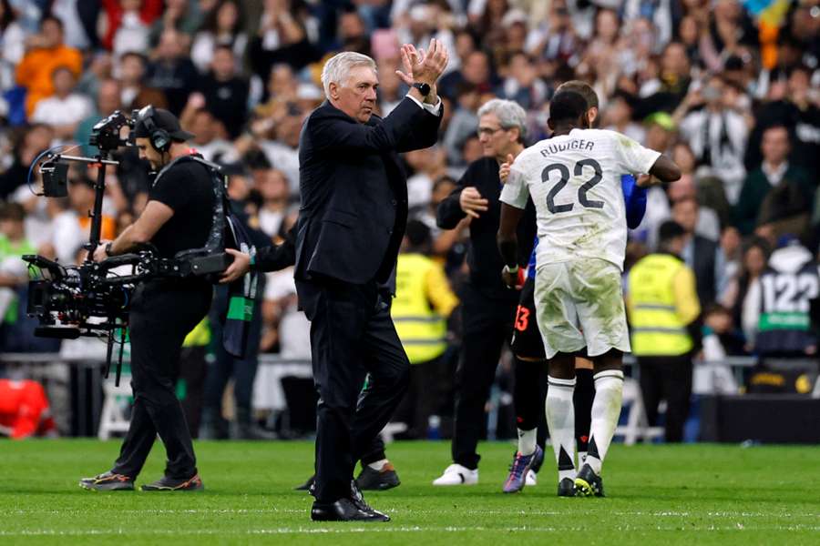 Carlo Ancelotti, en el Real Madrid-Osasuna