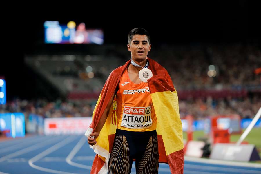 Mohamed Attaoui, con su medalla de bronce en el Europeo de Birmingham Mohamed Attaoui, con su medalla de bronce en el Europeo de Birmingham