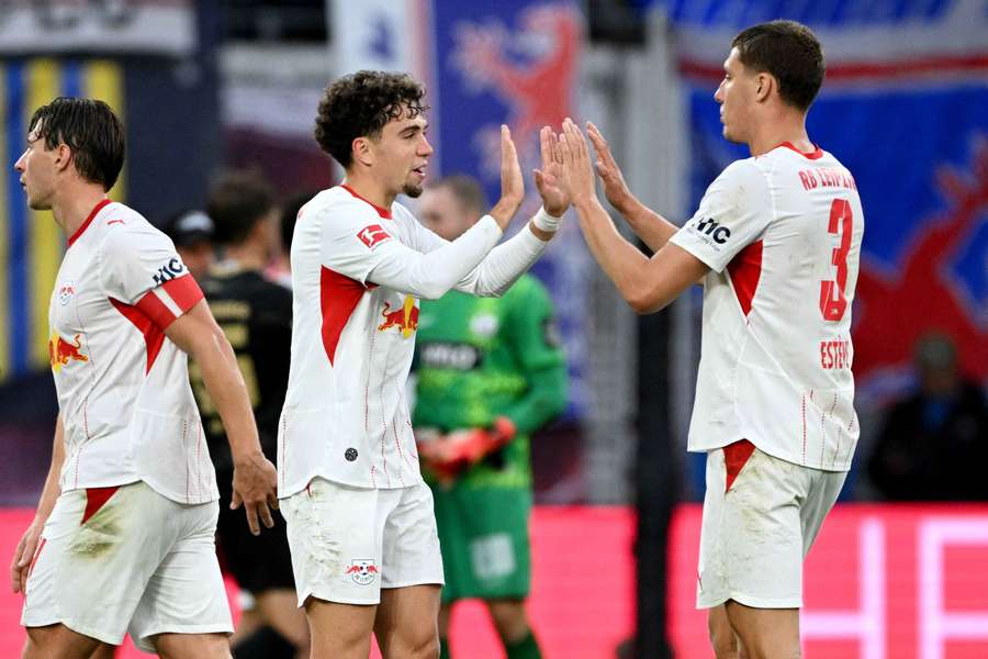 Des joueurs de Leipzig, ce samedi. Des joueurs de Leipzig, ce samedi.