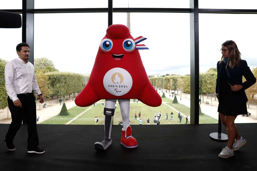 Paralympic Games Mascot, the Phryge is seen during the press conference