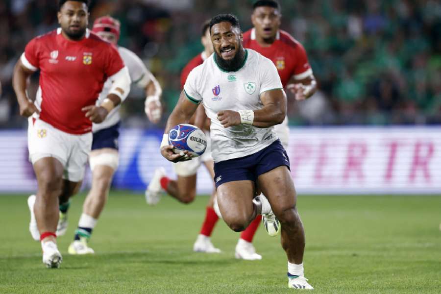 Bundee Aki in action during the match