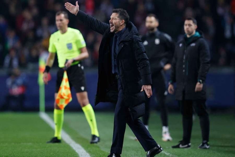 Diego Simeone durante la victoria de su equipo