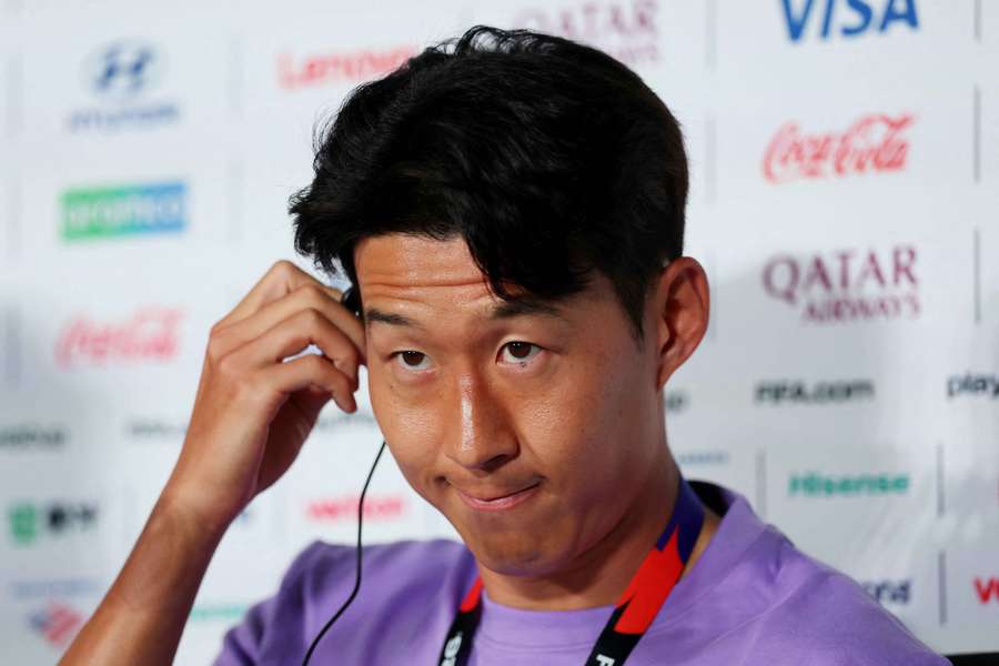 Son speaks to the media Son speaks to the media