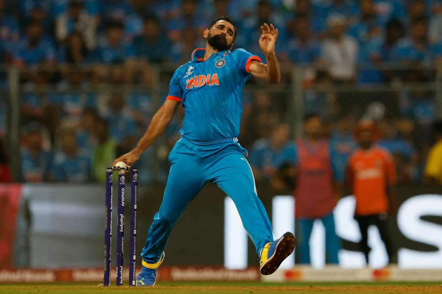 Shami in action with India