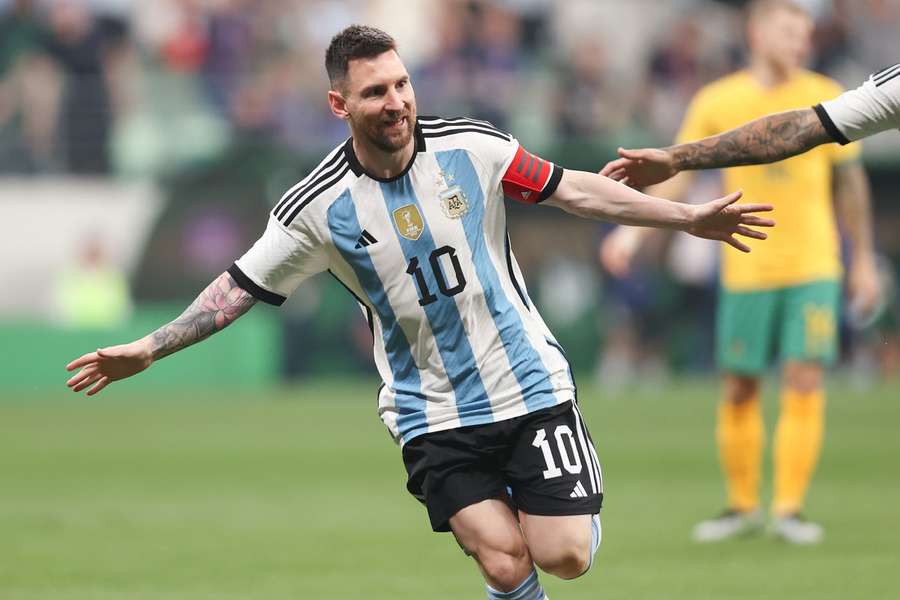 Leo Messi a deschis scorul pentru Argentina în minutul 2, în meciul amical împotriva Australiei disputat la Beijing, China