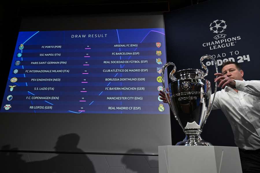 Arsenal will play Porto and Man City will face Copenhagen in the last-16 of the Champions League