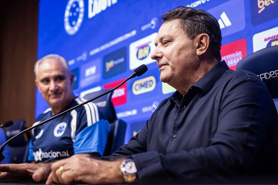 Pedro Lourenço na apresentação de Tite no Cruzeiro