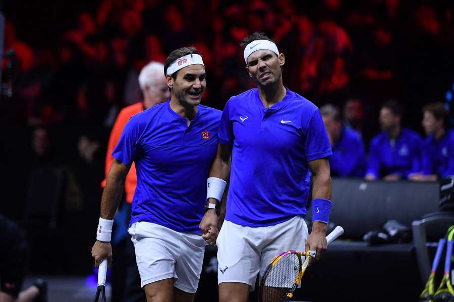 Roger Federer e Rafa Nadal na Laver Cup 2022