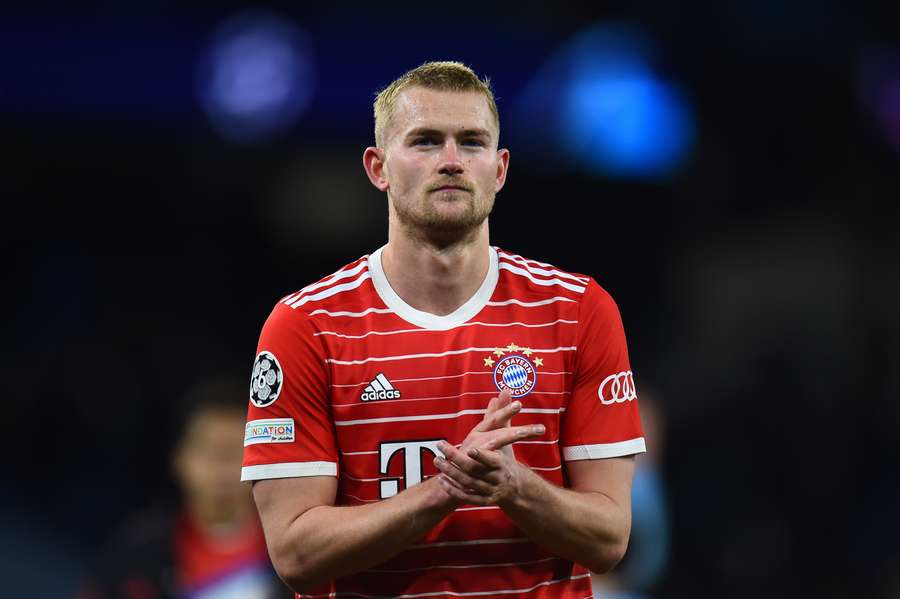 Matthijs de Ligt tijdens de eerste wedstrijd tussen City en Bayern