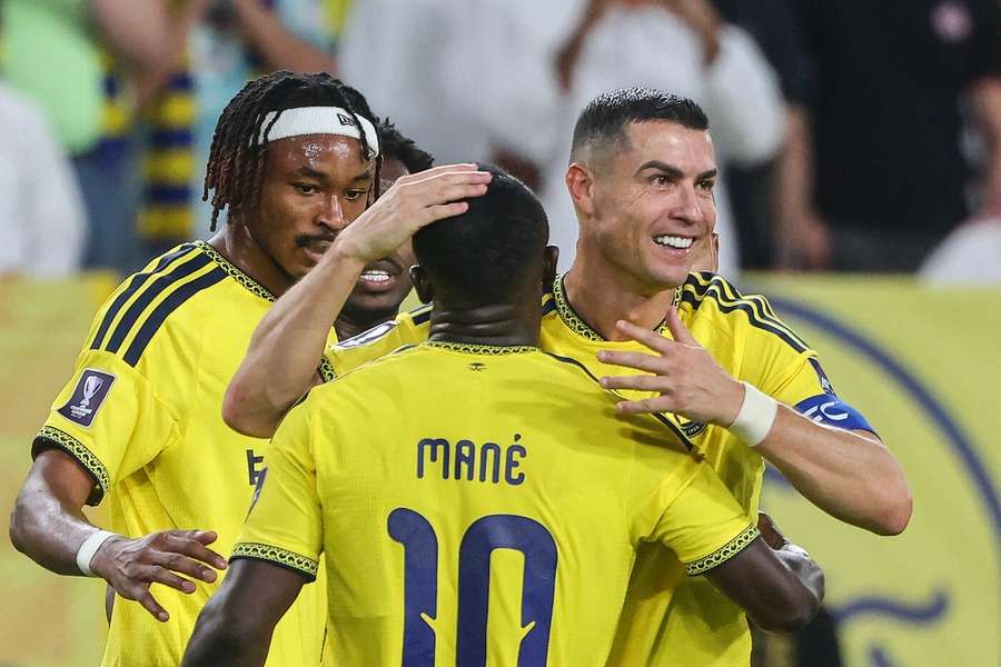 Ronaldo slaví svůj gól v asijské Lize mistrů. Ronaldo slaví svůj gól v asijské Lize mistrů.