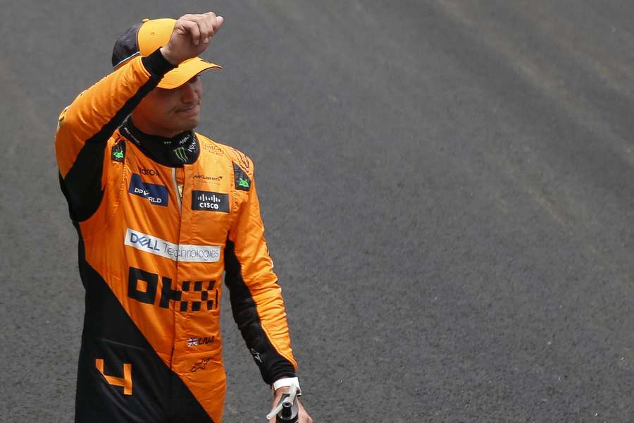 Lando Norris na de gewonnen sprintrace in Brazilië