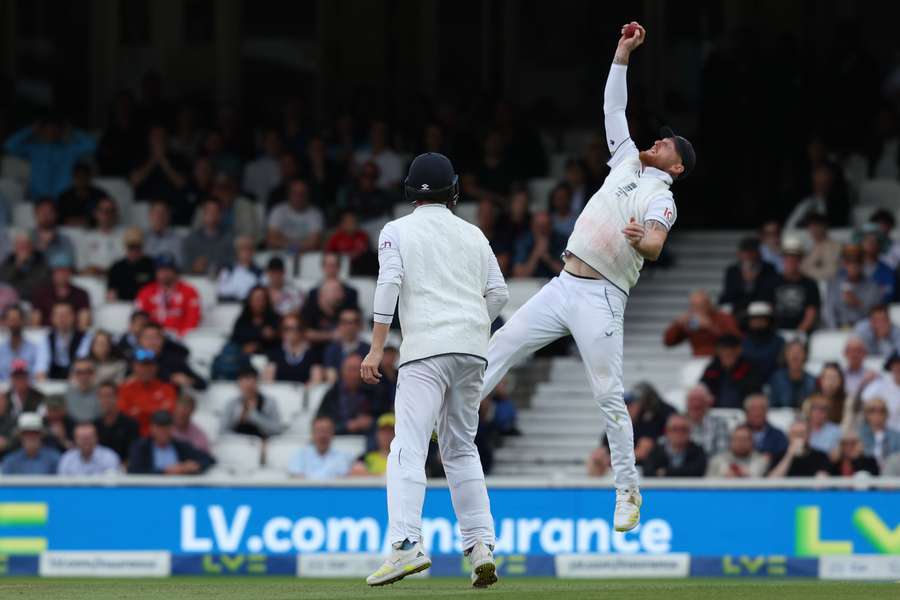 Ben Stokes catches - then drops - the ball