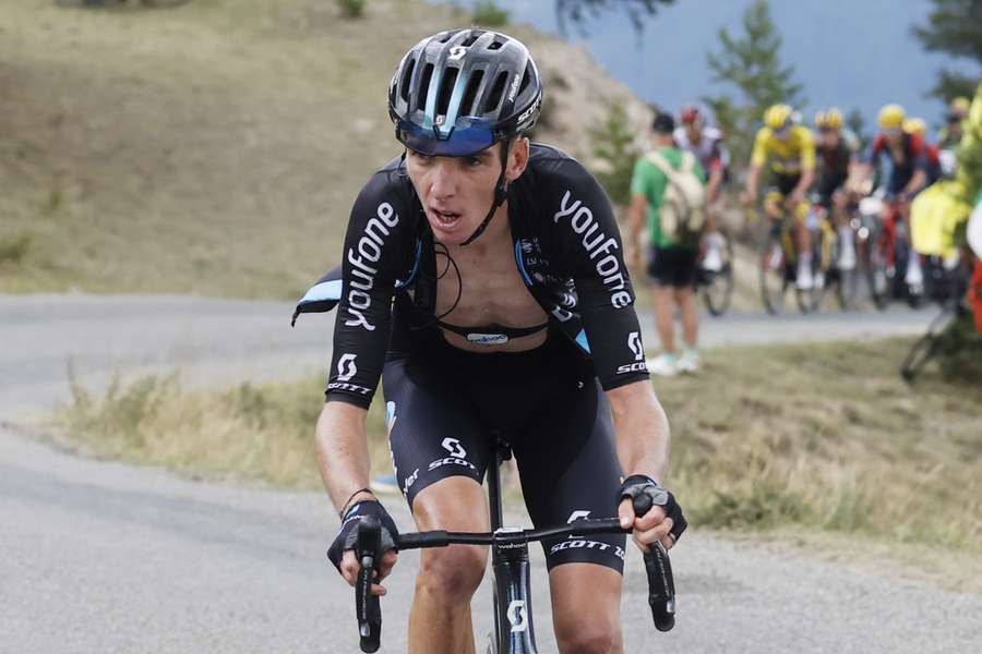 Romain Bardet tijdens de Tour in 2022
