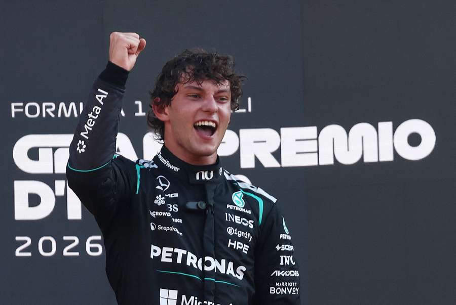 Kimi Antonelli celebrates his win Kimi Antonelli celebrates his win