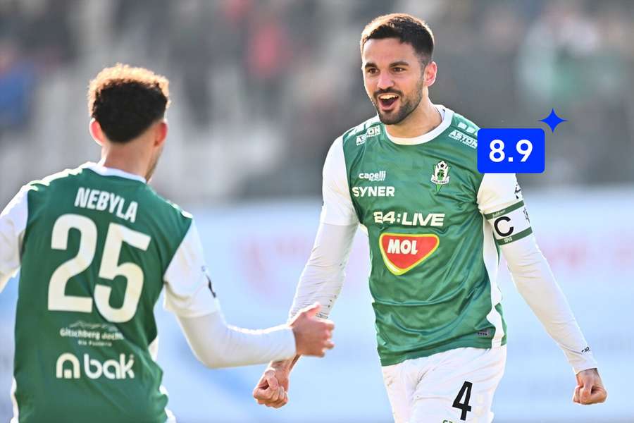 Nemanja Tekijaški se raduje z gólu Slovácku.