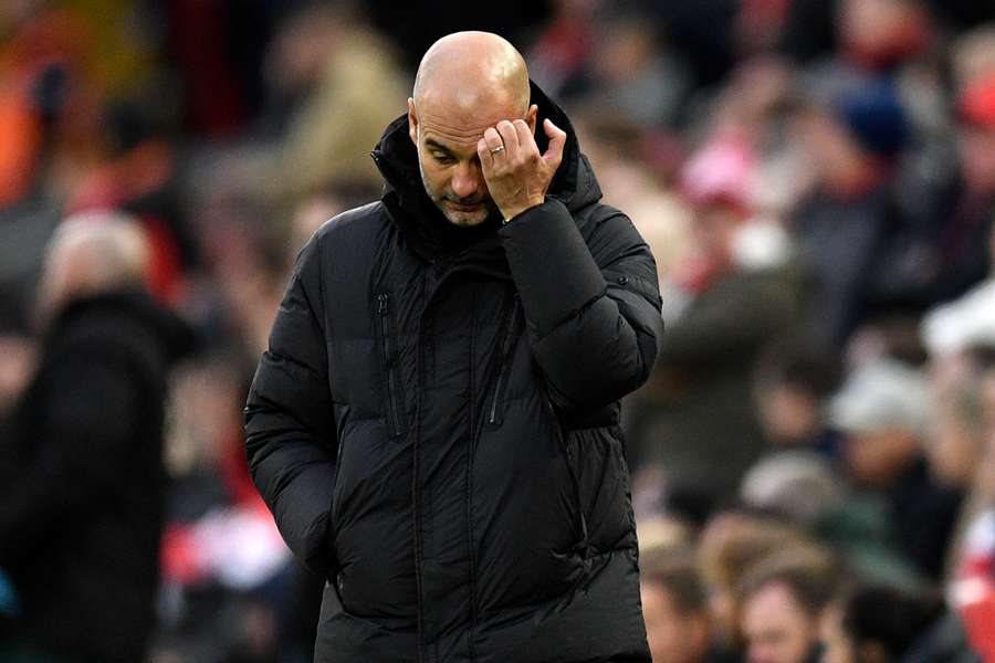 Pep Guardiola was hit by a coin during Man City's defeat to Liverpool at Anfield earlier this month.