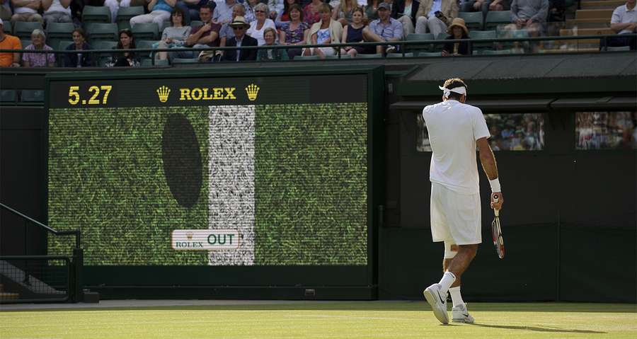O sistema Hawk-Eye em ação em Wimbledon