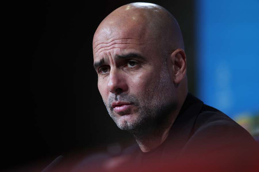 Manchester City manager Pep Guardiola during the pre-match press conference