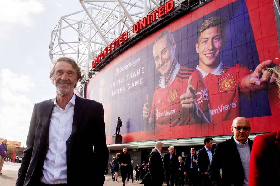 Sir Jim Ratcliffe outside of Old Trafford