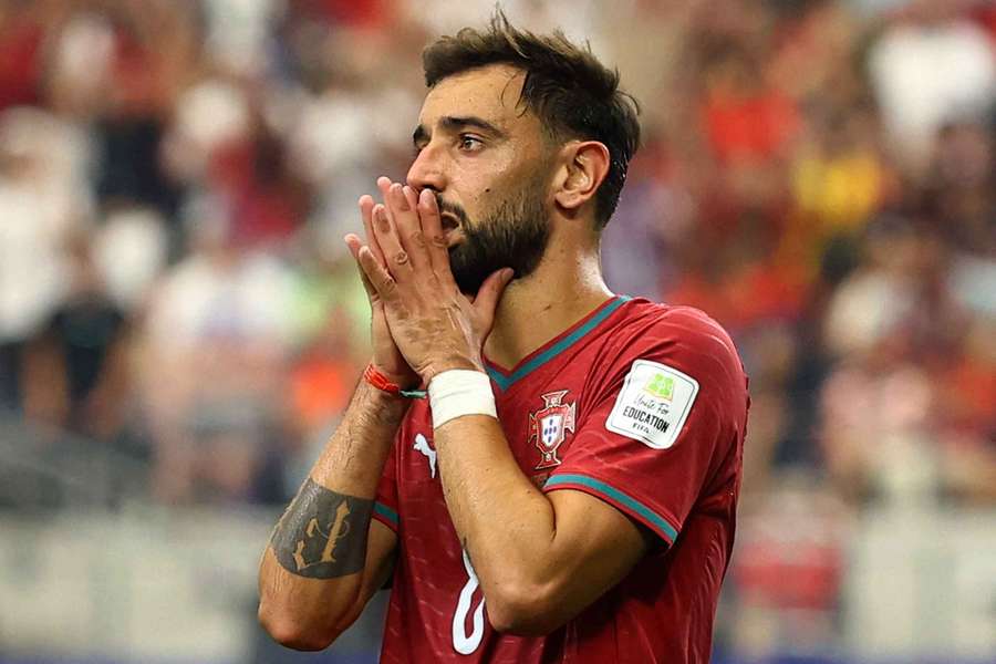 Bruno Fernandes no encontro frente a Espanha Bruno Fernandes no encontro frente a Espanha