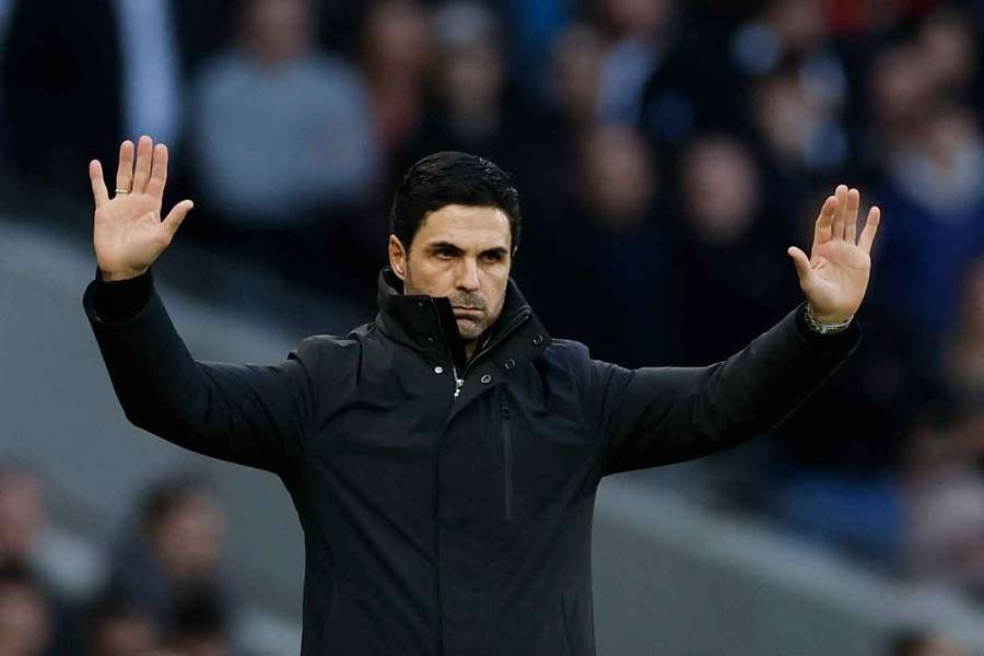 Mikel Arteta during Arsenal's win over Tottenham last weekend