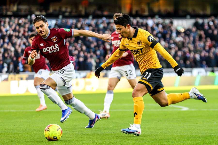 Wolves' Hwang Hee-Chan during the game against West Ham United Wolves' Hwang Hee-Chan during the game against West Ham United