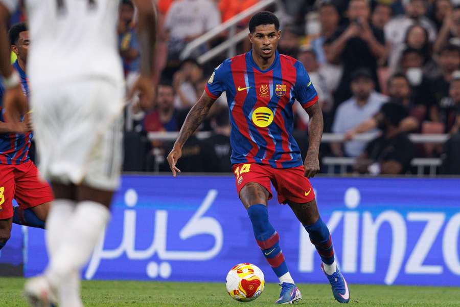 Barcelona's Marcus Rashford during the Spanish Supercup Final vs Real Madrid