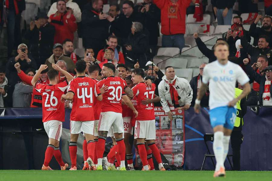 A festa dos jogadores do Benfica no Estádio da Luz A festa dos jogadores do Benfica no Estádio da Luz