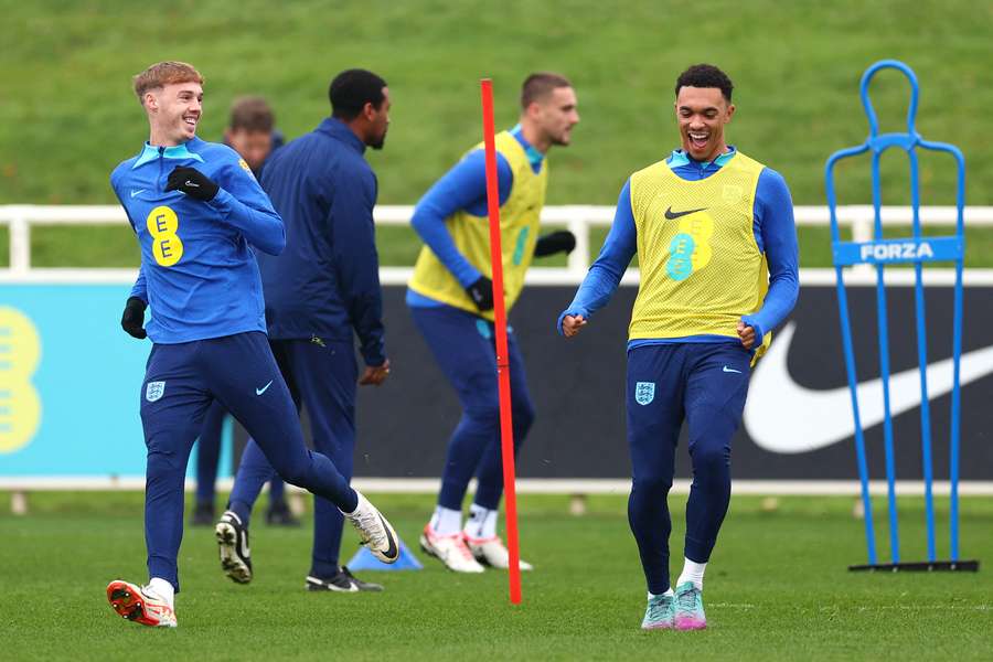 Trent Alexander-Arnold took part in an England training session on Thursday
