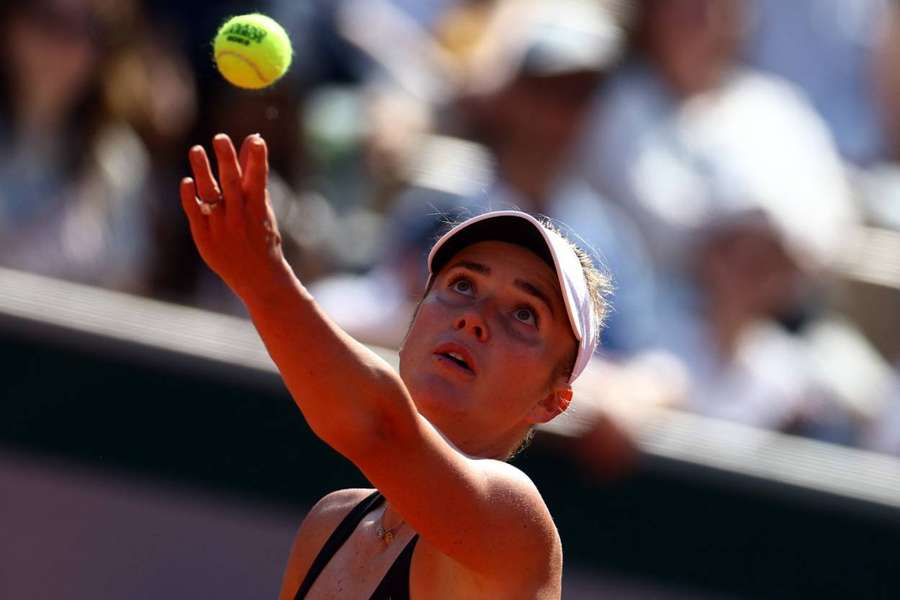 Svitolina in action during her first round match against Trevisan