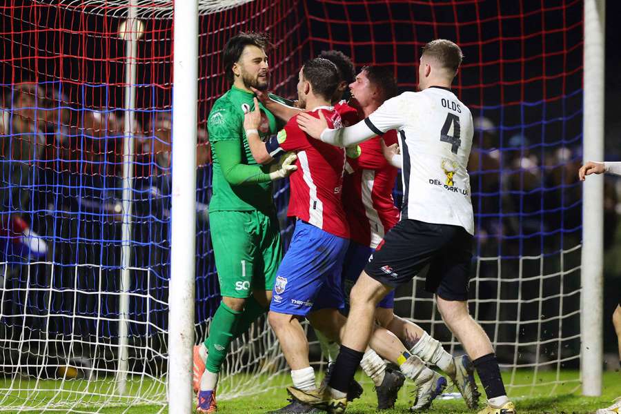 Tempers boiled over when North Sunshine Eagles defeated FK Beograd in the Round of 32.