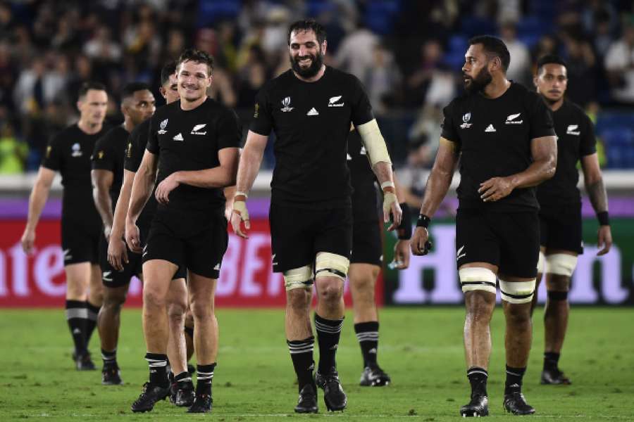Whitelock and teammates after the match
