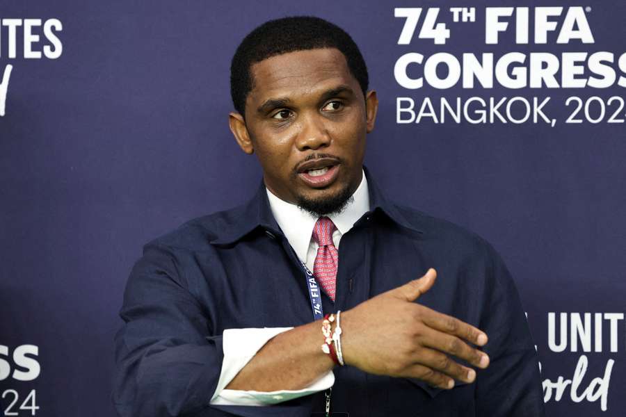 Samuel Eto’o at the 74th FIFA Congress in Bangkok