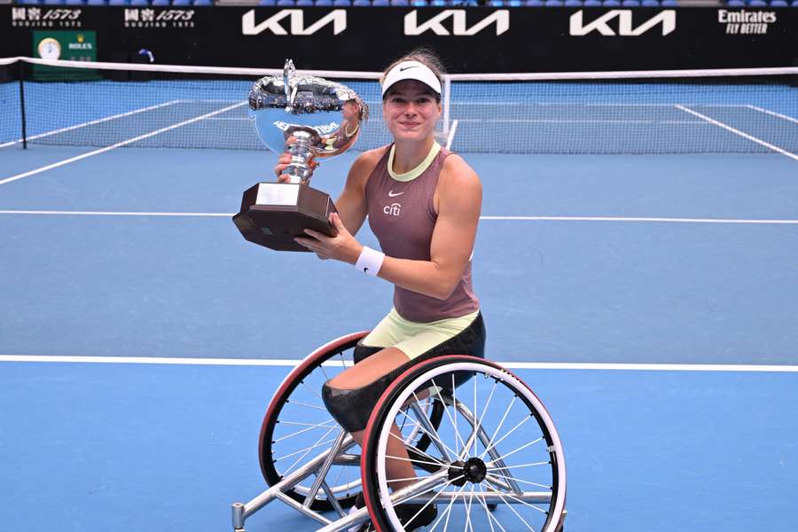 Diede de Groot met haar 21e Grand Slam-trofee