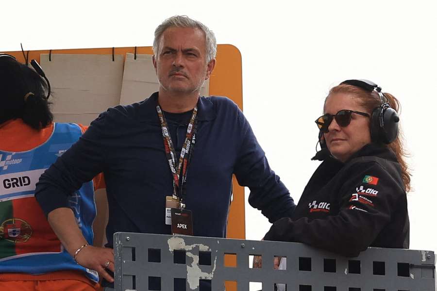 Mourinho, durante el GP de Algarve de MotoGP