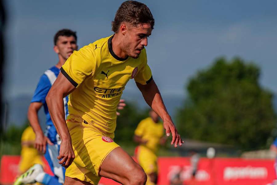 Hugo Rincón, en sus primeros minutos con la camiseta del Girona FC Hugo Rincón, en sus primeros minutos con la camiseta del Girona FC