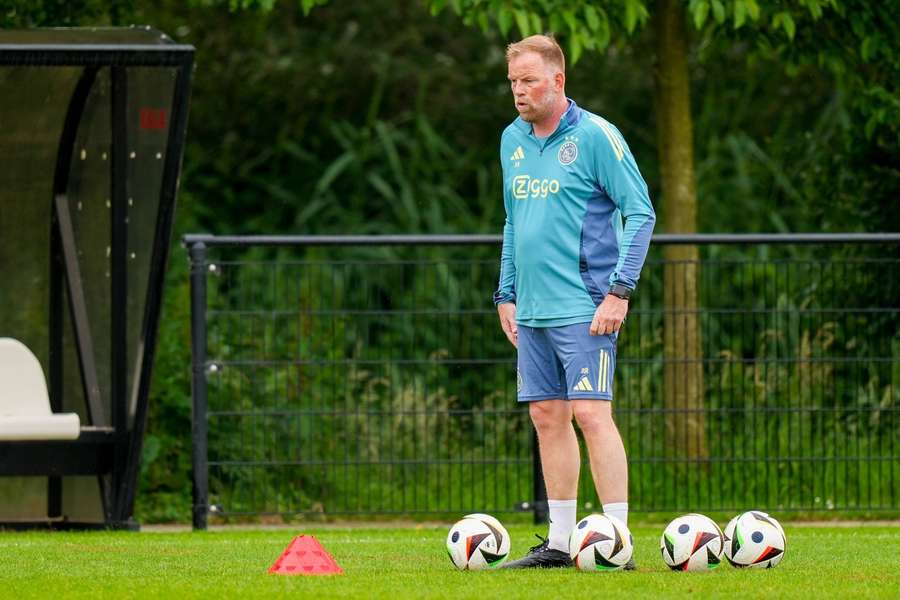 Jelle ten Rouwelaar tijdens een training van Ajax