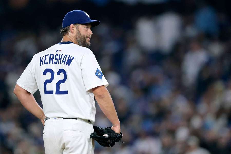 Clayton Kershaw standing on the mound (2025)
