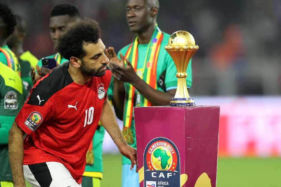 Salah looks on after losing to Senegal in the 2022 final