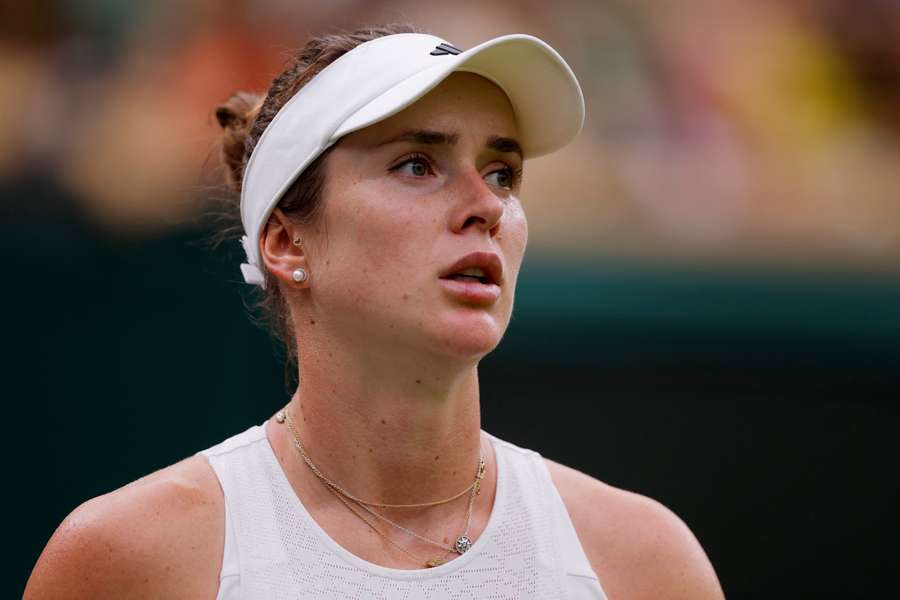 Svitolina reacts during her semi