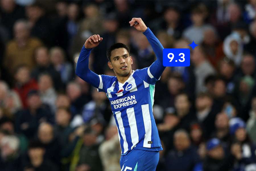 Brighton's Diego Gomez celebrates Brighton's Diego Gomez celebrates