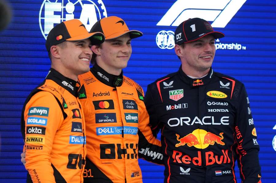 Norris (L), Piastri and Verstappen (R) were the quickest drivers in qualifying