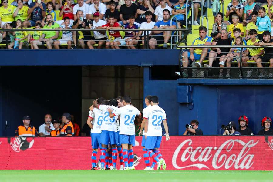 Barca celebrate Lewandowski's winner